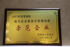 現代企業制度及管理創新示范企業2017